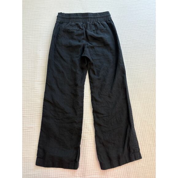 Athleta Black Linen Drawstring Pant w Zipper Pockets Size 2 - Picture 4 of 4